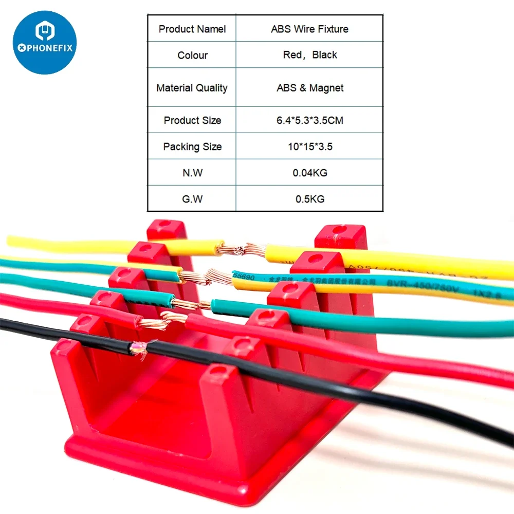 ABS Wire Fixture High Remperature Corrosion Resistance with Strong Magnetic Non-slide for Cable Line Soldering Repair Fixed Tool