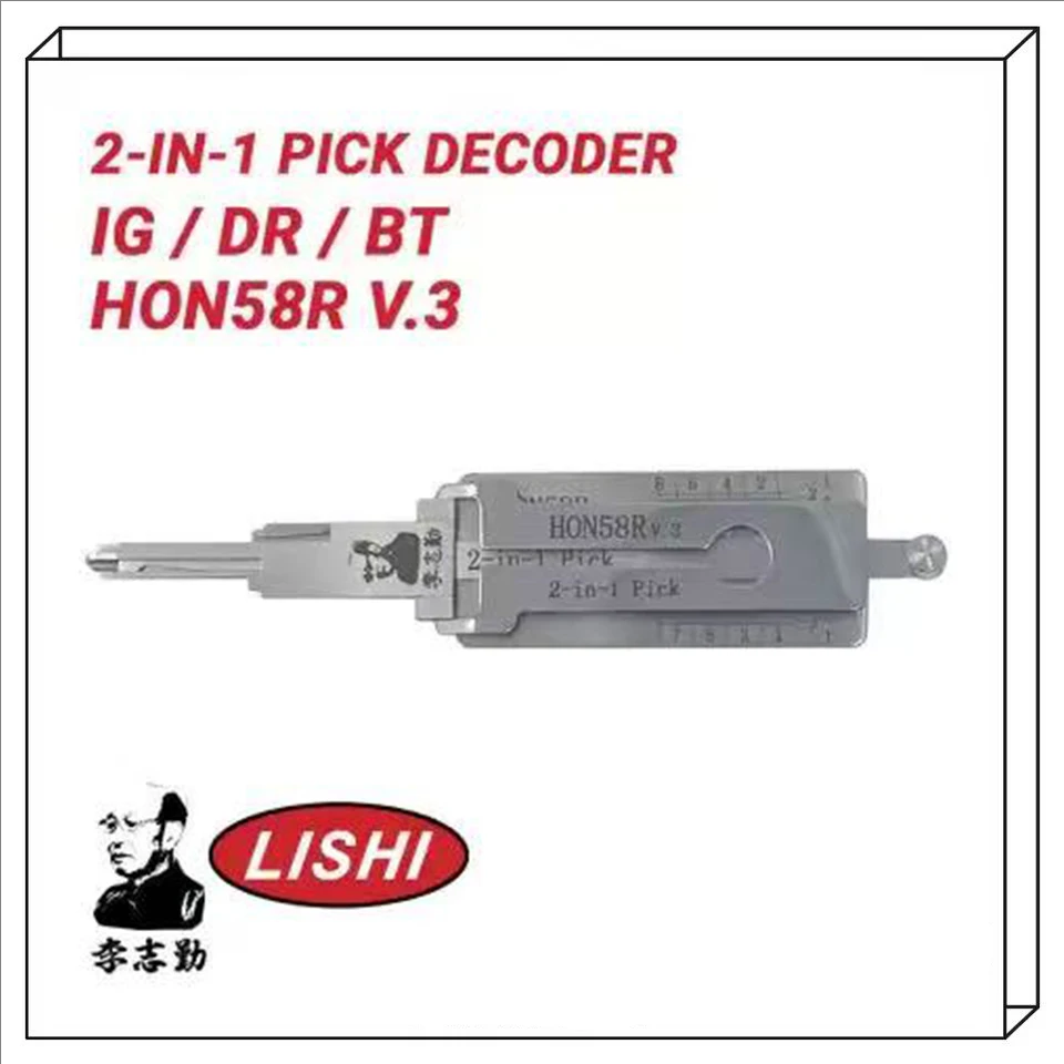 

Инструмент для блокировки Lishi HON58R HD103 HD106 для Honda 8-Cut 2-в-1 Pick & Decoder