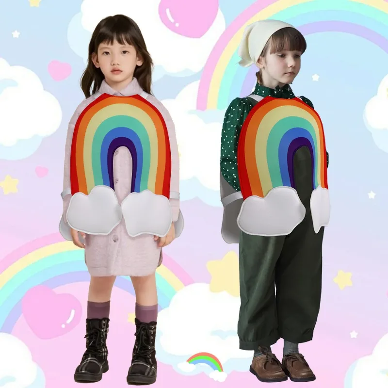 

Rainbow Cosplay Costume Composite Sponge Foam Outfits for Boys Girls School Festival Stage Performances Halloween Carnival Party