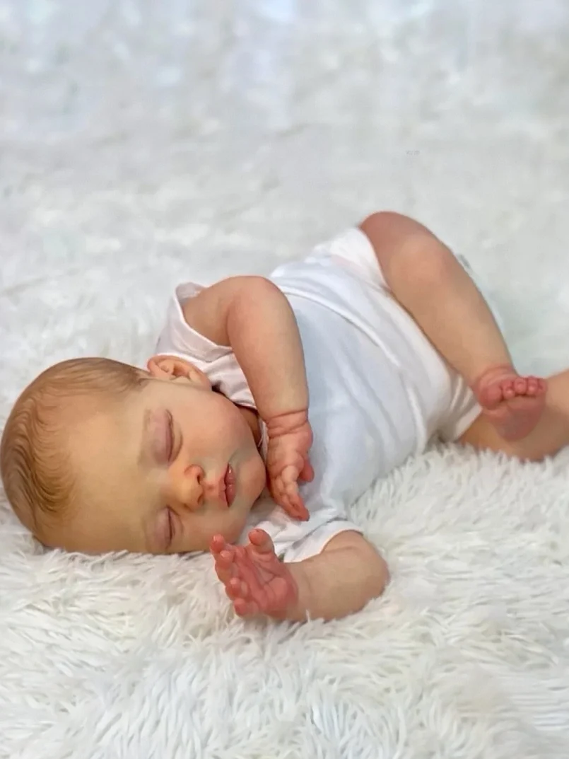 コケラ 20インチ/50cm 本物そっくりのベビードール 本物のような柔らかい手触りの赤ちゃん  リアルなシリコン製のリボーンドール 手描きの髪付き