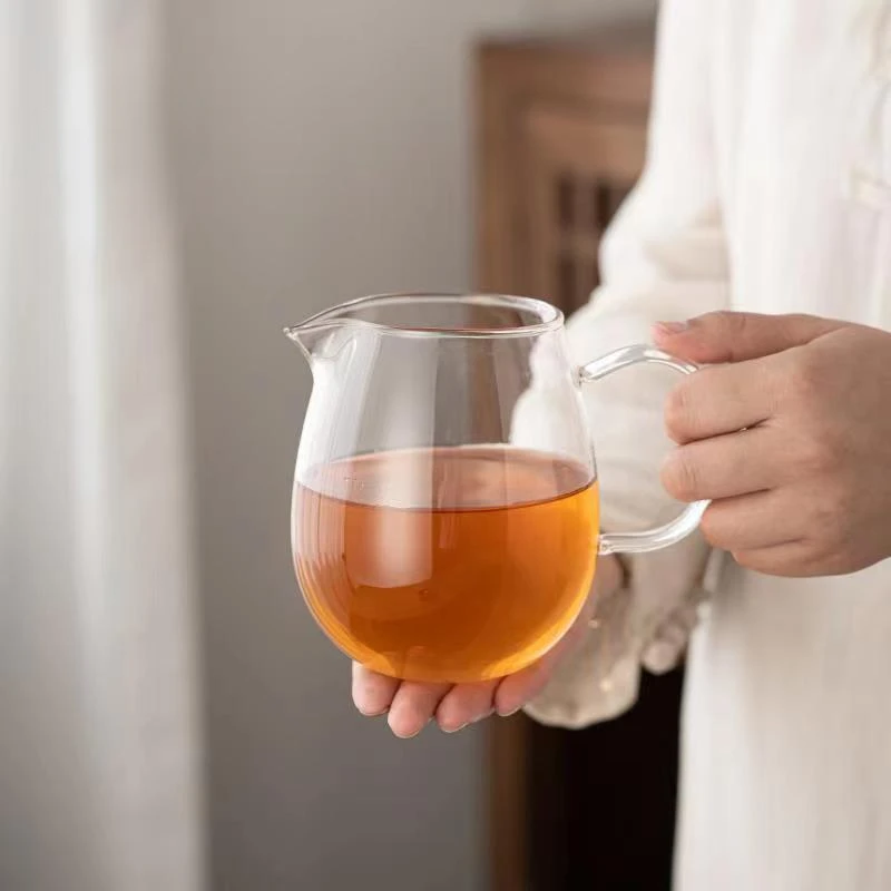إبريق شاي زجاجي مصنوع يدويًا مقاوم للحرارة للشاي ، إبريق شاي صيني مع آلة تحلل ، غلاية Pu-Erh ، جايوان ياباني ، 450