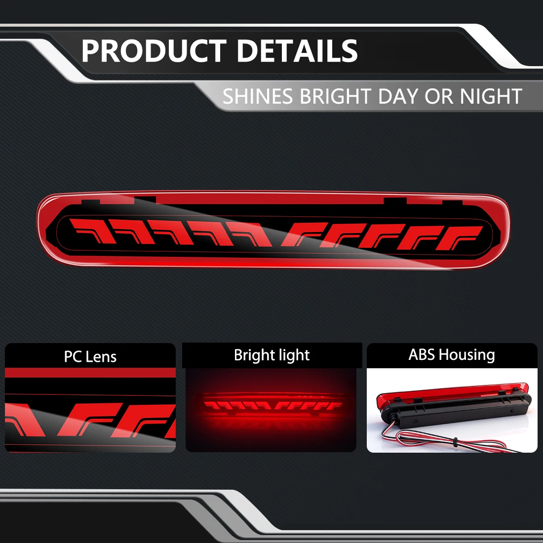 LED ضوء الفرامل الخلفية لتويوتا هايلكس فيجو 2004-2014 الخلفية 3rd مصباح قيادة مصباح التوقف الثالث ضوء الفرامل الإضافية مقاوم للماء 12 فولت