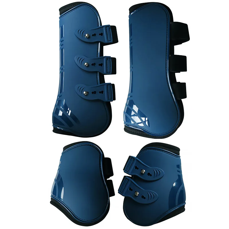 Horse Tendon Boots Equestrian Sports Jumping PU Front Hind Leg Protection Boots Horse Protective Gear