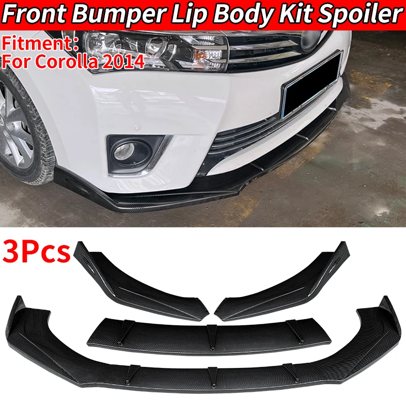 

For Corolla 2014-2018 2016 Car Front Bumper Lip Chin Tuning Accessories Splitter Body Kit Spoiler Deflector Carbon Fiber ABS