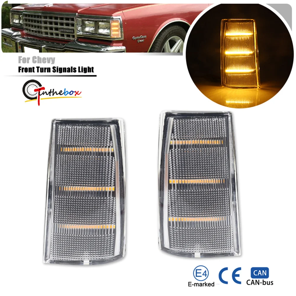 Front Side Marker LED Lights For Pontiac Parisienne Bonneville Safari For Chevy Impala Caprice Parking Light Turn Signal Light