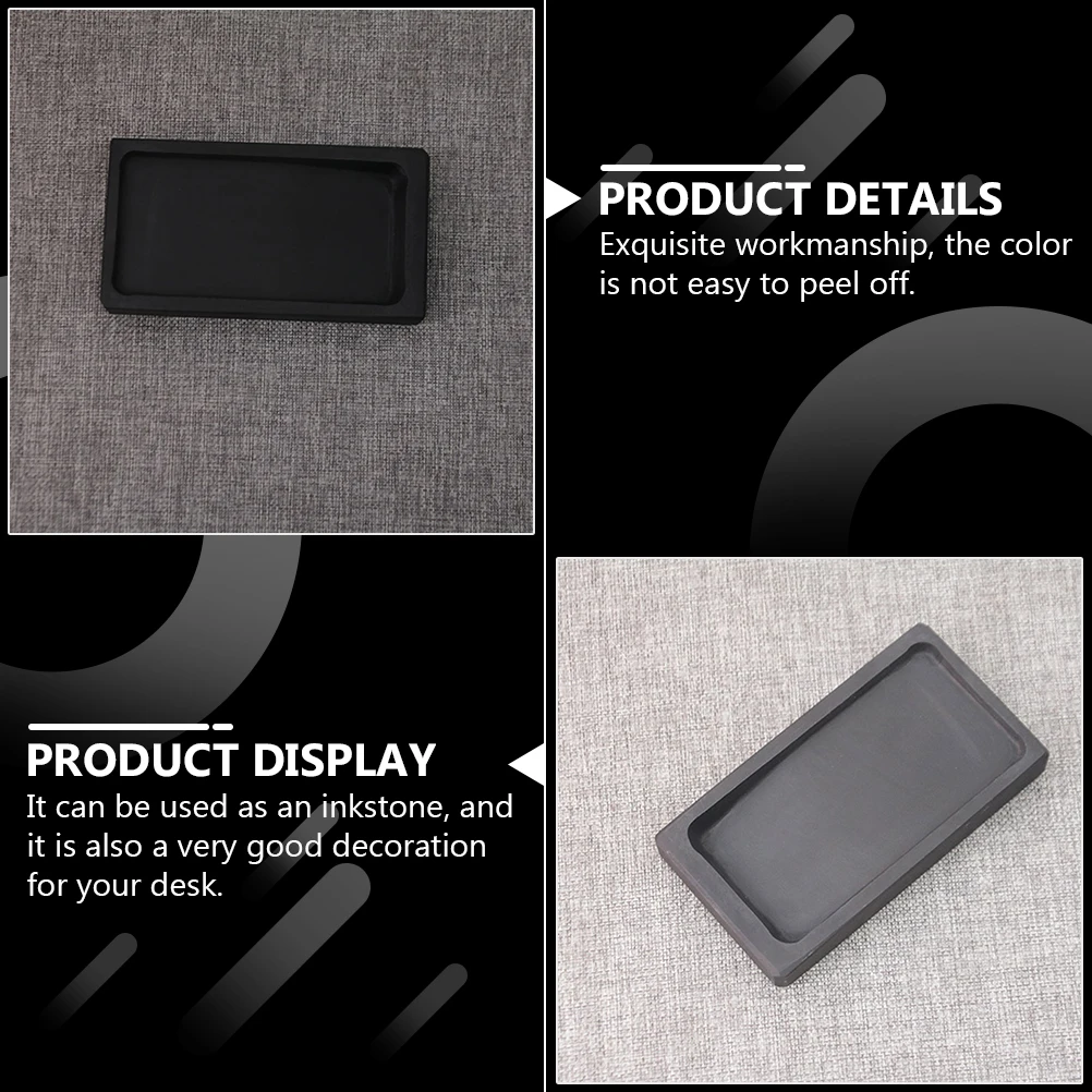 

Exquisite Inkstone With Stick Traditional Calligraphy Accessory Rectangular Ink Grinding Stone High Quality Painting Inkslab