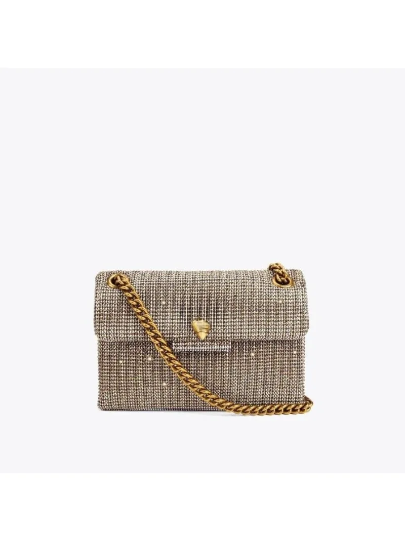 

New Kg Model of British Trench Pattern Bag with Rhinestone Accents, Single Shoulder Crossbody Bag with Eagle Head Chain Strap