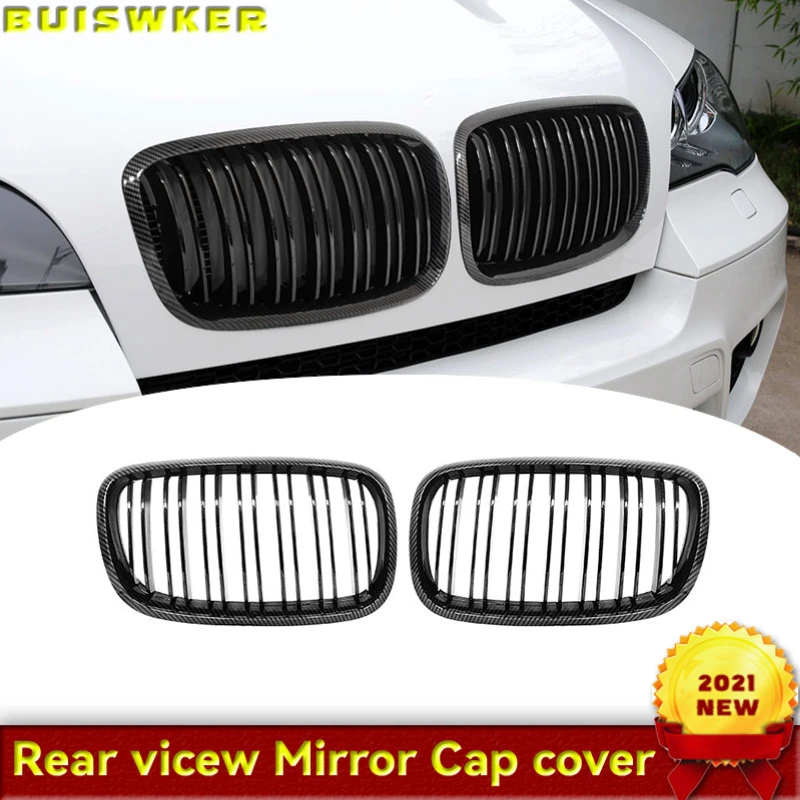 New Look Car Grille Grill Front Kidney Glossy 2 Line Double Slat For BMW X5 E70 2007-2013 X6 E71 E72 2008-2014 Car Accessories