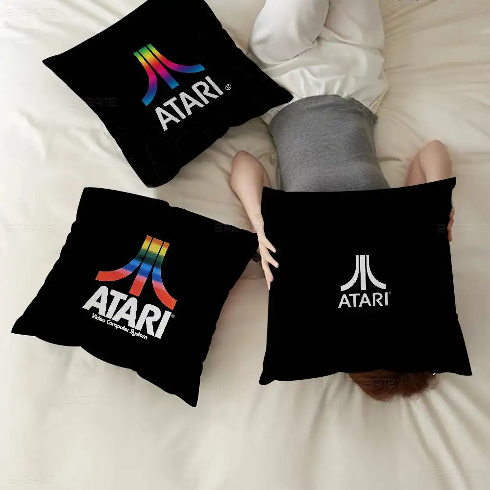 

A-Atari Logo Cushion Cover Car Throw Pillow Case For Sofa Car Christmas Gift 40x40cm 45x45cm