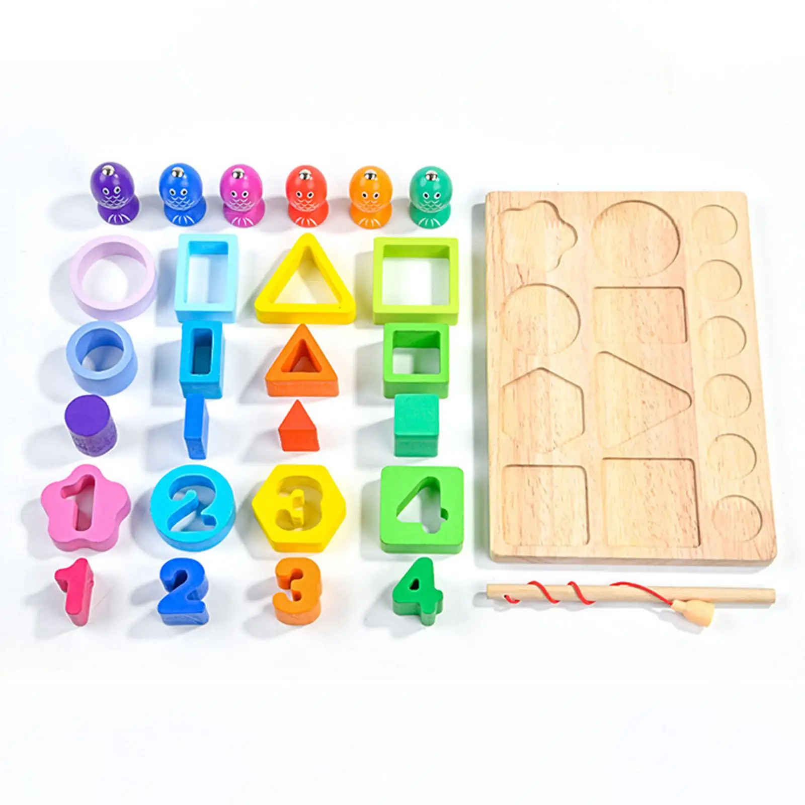 2 In 1 Montessori Baby Ontwikkelingsspeelgoed Vorm Sorteren Puzzel En Vissen Spel Houten Educatief Speelgoed Voor Kinderen 3 4 5 Jaar