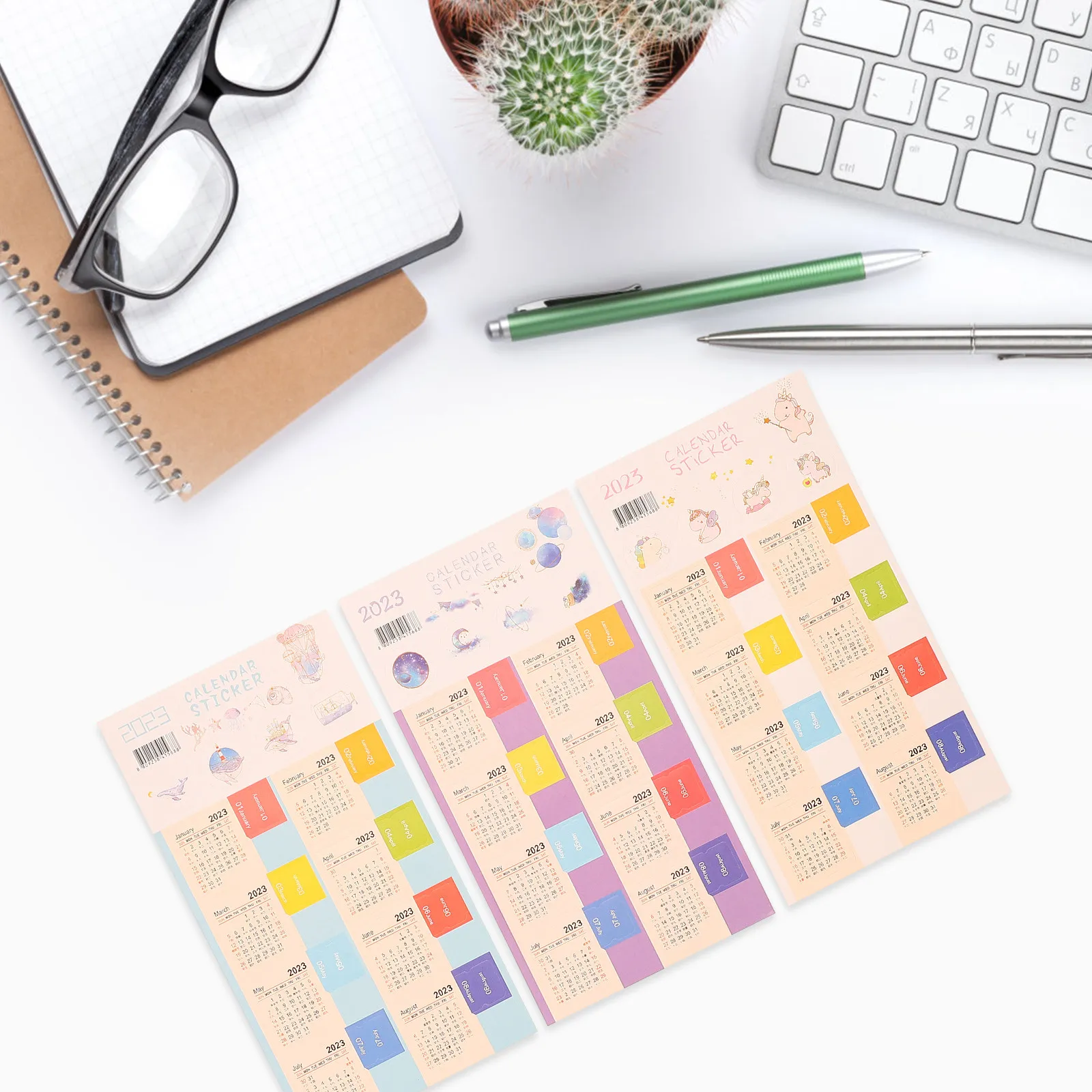 12Sets Colored Calendar Index Stickers Monthly Planner Accessories Functional Bookmark Labels for Notebooks Journals Scheduling