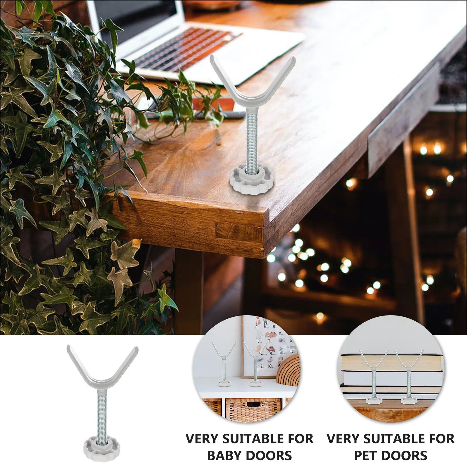 

1Pcs Alloy Door Fence Fixator Stable Guardrail Holder for Dog Freedom Silver Safety Door Fixator Gate Fence Accessory
