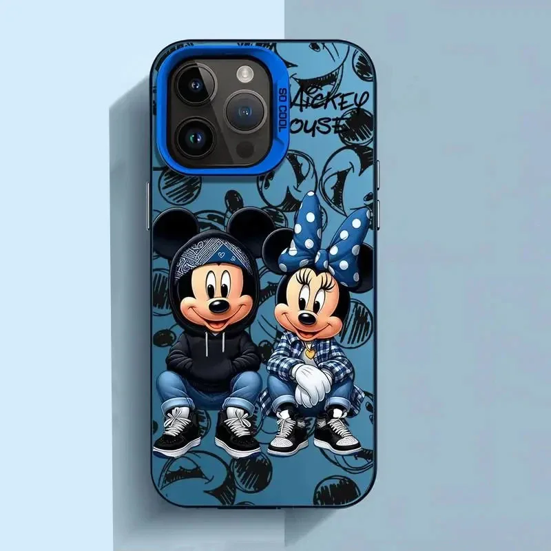 Disney mickey minnie myš plný obrazovka telefon pouzdro pro iPhone 16 15 14 13 12 11pro pro maxi 7 8 PLUS XR XS maxi 13 mini mala zpět zakrýt