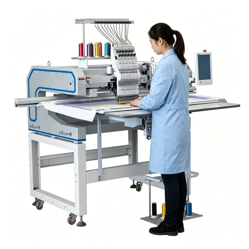 Single Head 9/12/15 Needles Embroidery Machine High-speed 1000/1200 RPM Different Specifications Customized High Quality Sale