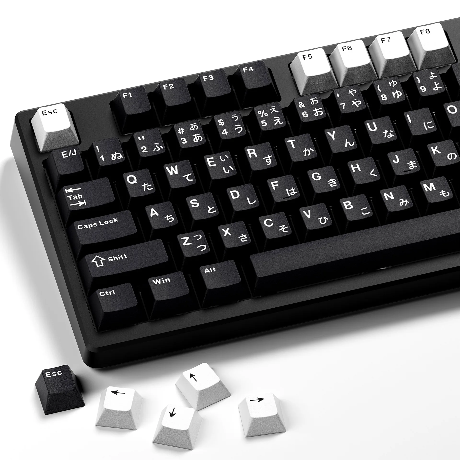 XVX Black White Dual Color Keycap Japan Korean Russian Cherry Profile Front Carving PBT For Magnetic Switch Mechanical Keyboard