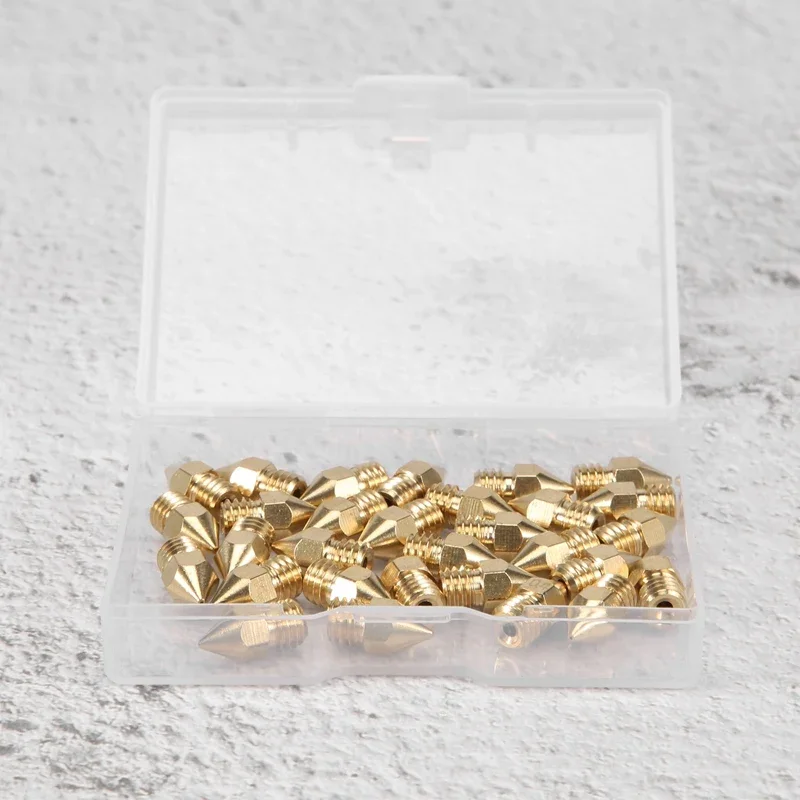 30 قطع Mk8 فوهة 0.4 مللي متر فوهات طابعة ثلاثية الأبعاد الطارد رأس الطباعة للطابعة ثلاثية الأبعاد Makerbot Creality Cr-10 (1 قطعة صندوق بلاستيكي)