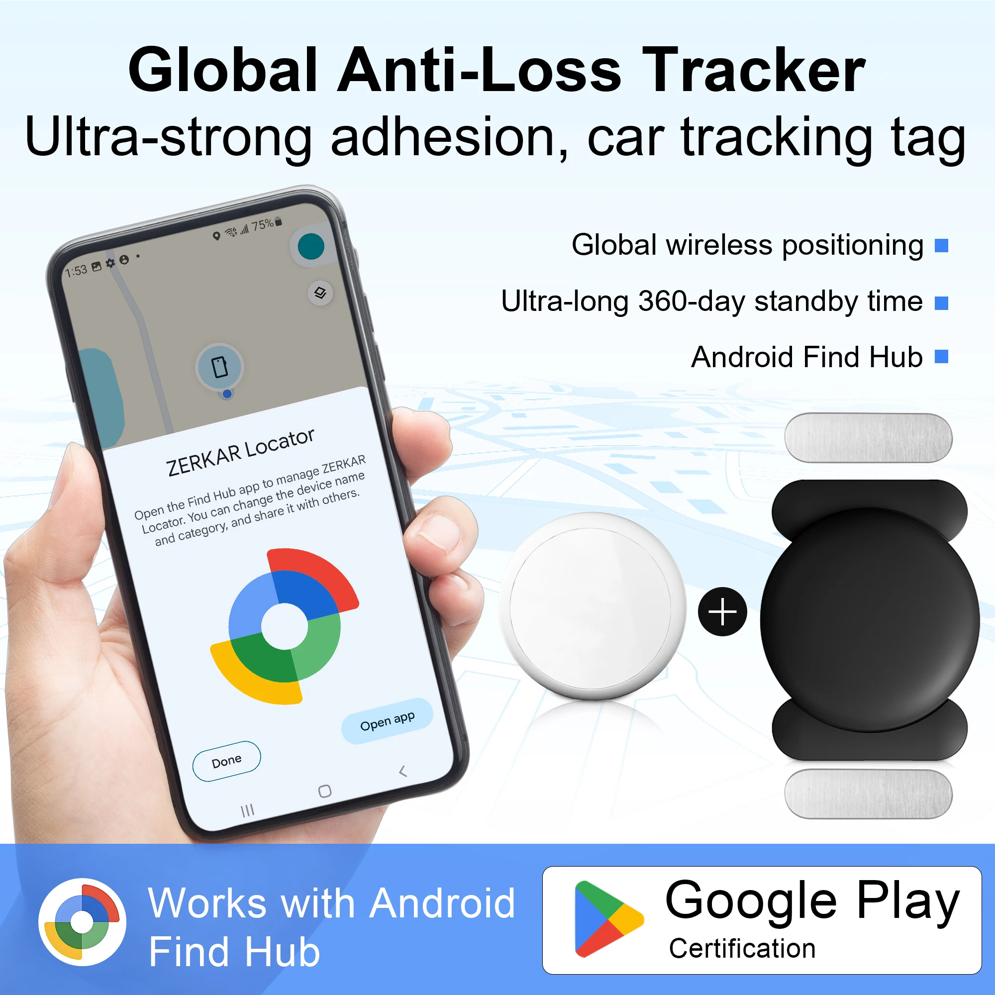 Mini GPS Tracker Smart Tag Anti-Lost Magnetic Locator for Car Android Motorcycle Bike Key Finder Hub