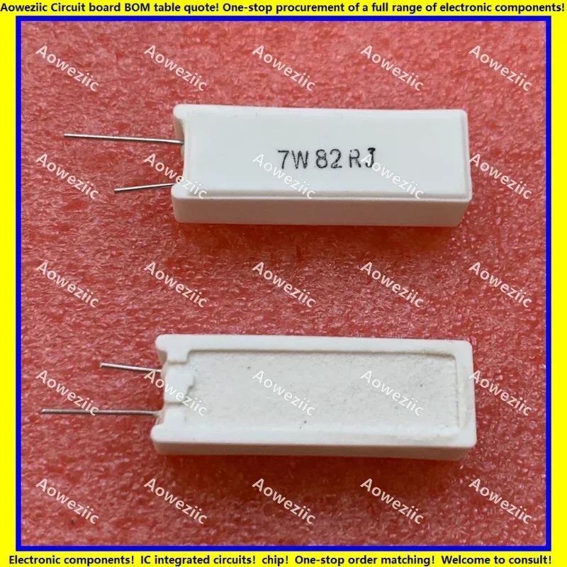 

10Pcs/Lot 7W82RJ 7W82ΩJ RX27-5 SQM Vertical Cement Resistance 7W82ohm 7W82R Ceramic Resistance Precision ±5% Power Resistance
