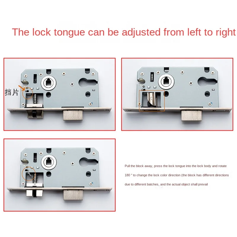 Indoor Door Wooden Door Core 58 Small Lock Body Size 50 Lock Core Lock Tongue Bedroom Door Accessories Door Lock Lock Bodys