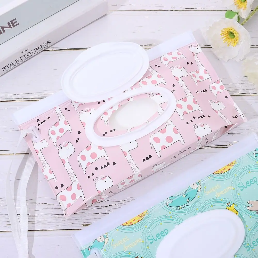 Useful EVA Wet Wipes Bag Flip Cover Reusable Wipes Holder Case Refillable Snap-Strap Wet Wipe Pouch Home