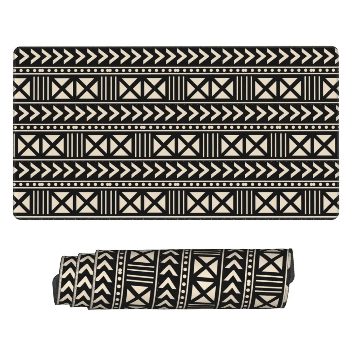 

Large Mouse Pad African Mud Cloth Black And White Trending Gamer PC Laptop Mats Keyboard Accessories Desk Mat