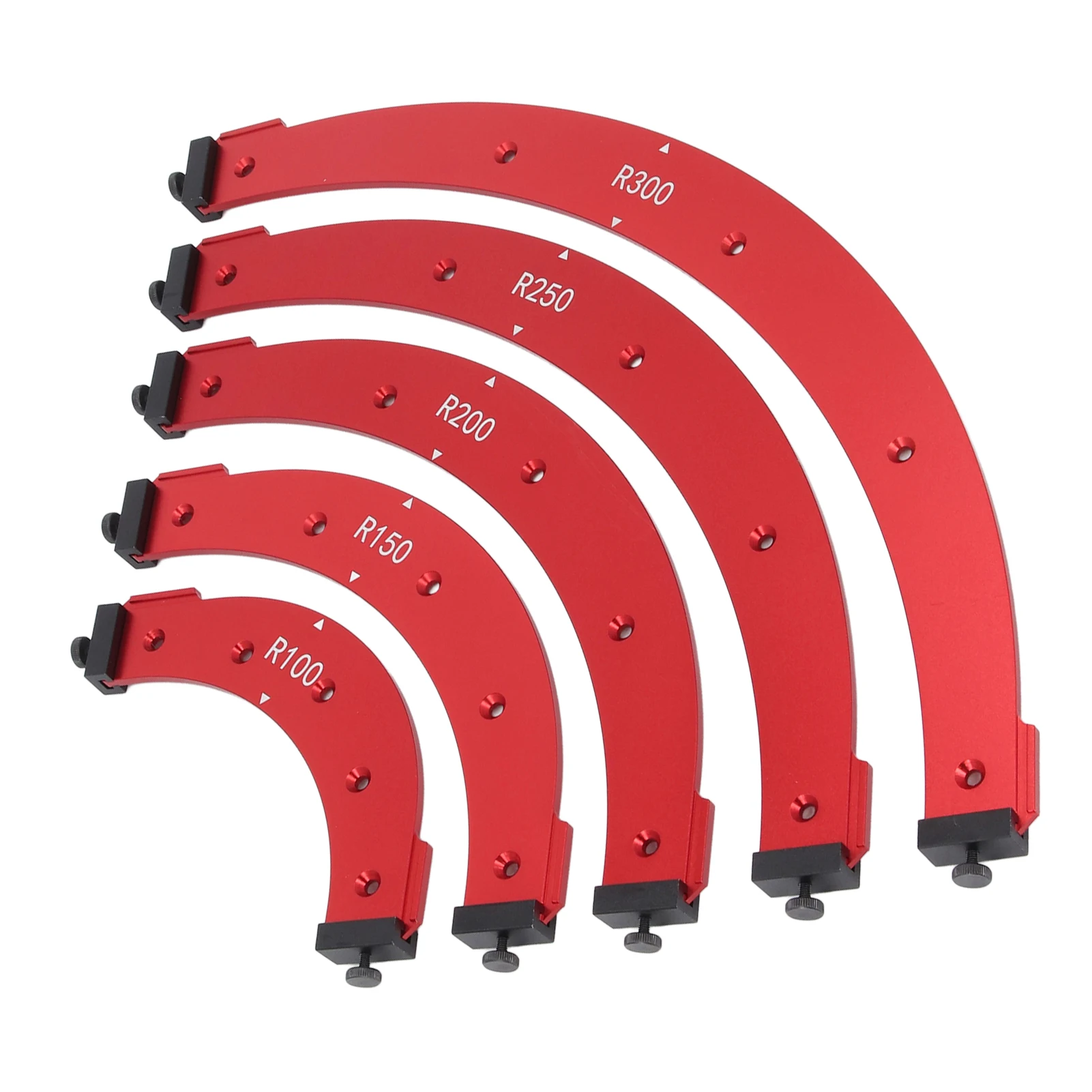 Table Corner Router Jig Set Corner Jig Template Set R100-300 Aluminium Alloy Trimming Round Corner Templates for Woodworking