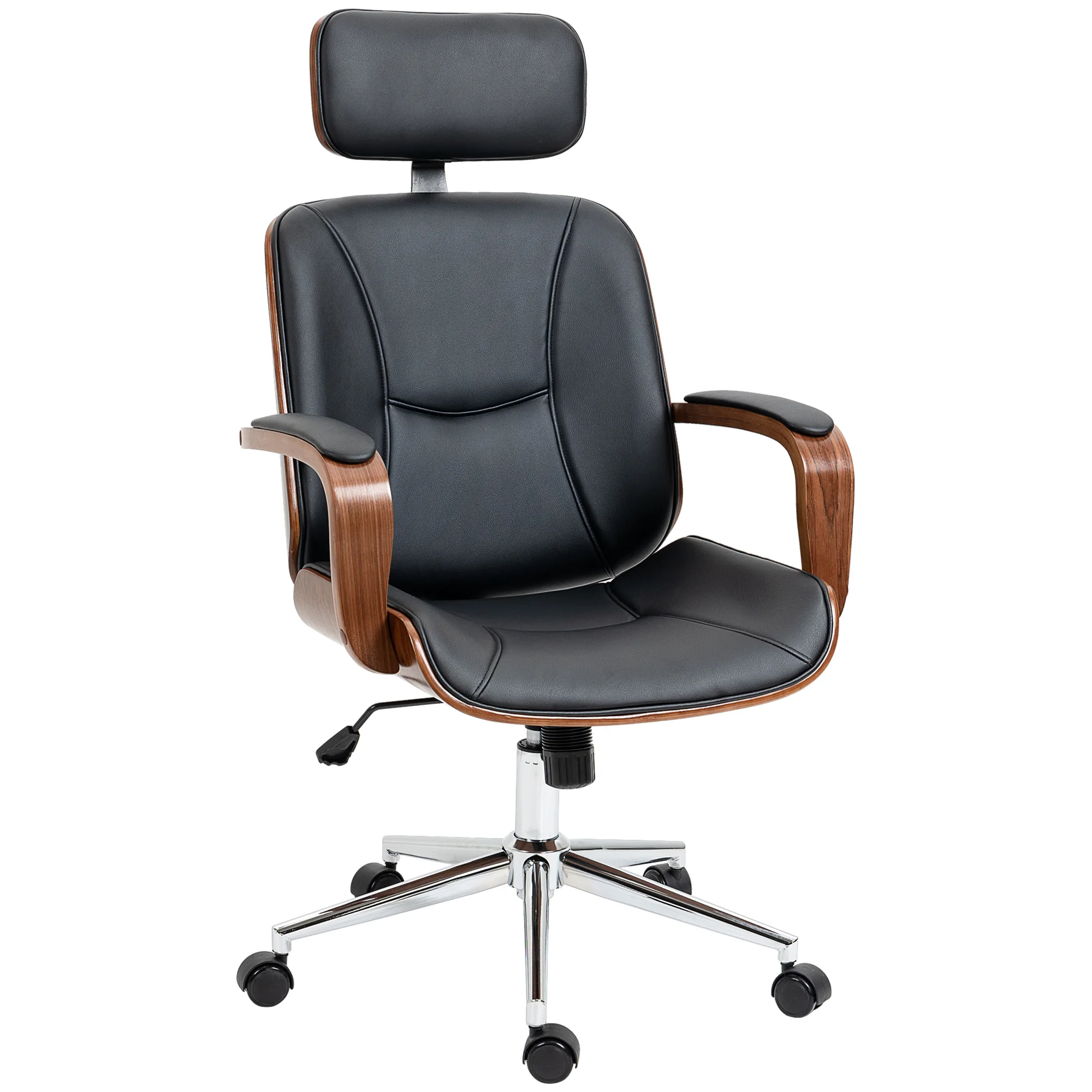 Vinsetto leather office chair PU removable headrest 63x62x110-120 cm