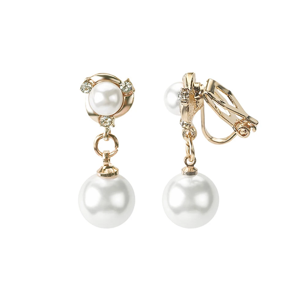 Korean Non Pierced Simulated Pearl Clip Earrings Fake Piercing Ear Jewelry Earcuffs For Women