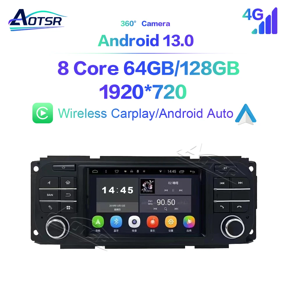 5.0''Android 13 for Jeep Grand Cherokee 04-05 Original Style Touch Car Screen Navigation Carplay Car Radio Multimedia Player DSP