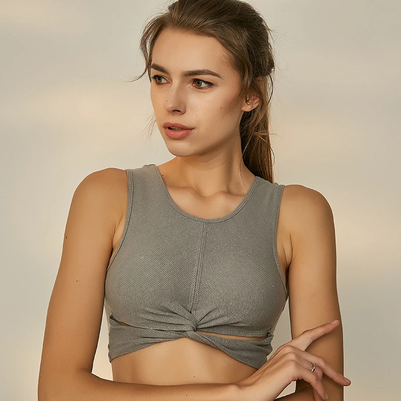 Canotta Yoga donna canotta traspirante Quick Dry Crop Top donna palestra reggiseno sportivo Outdoor Jogging abbigliamento Fitness Top sportivo