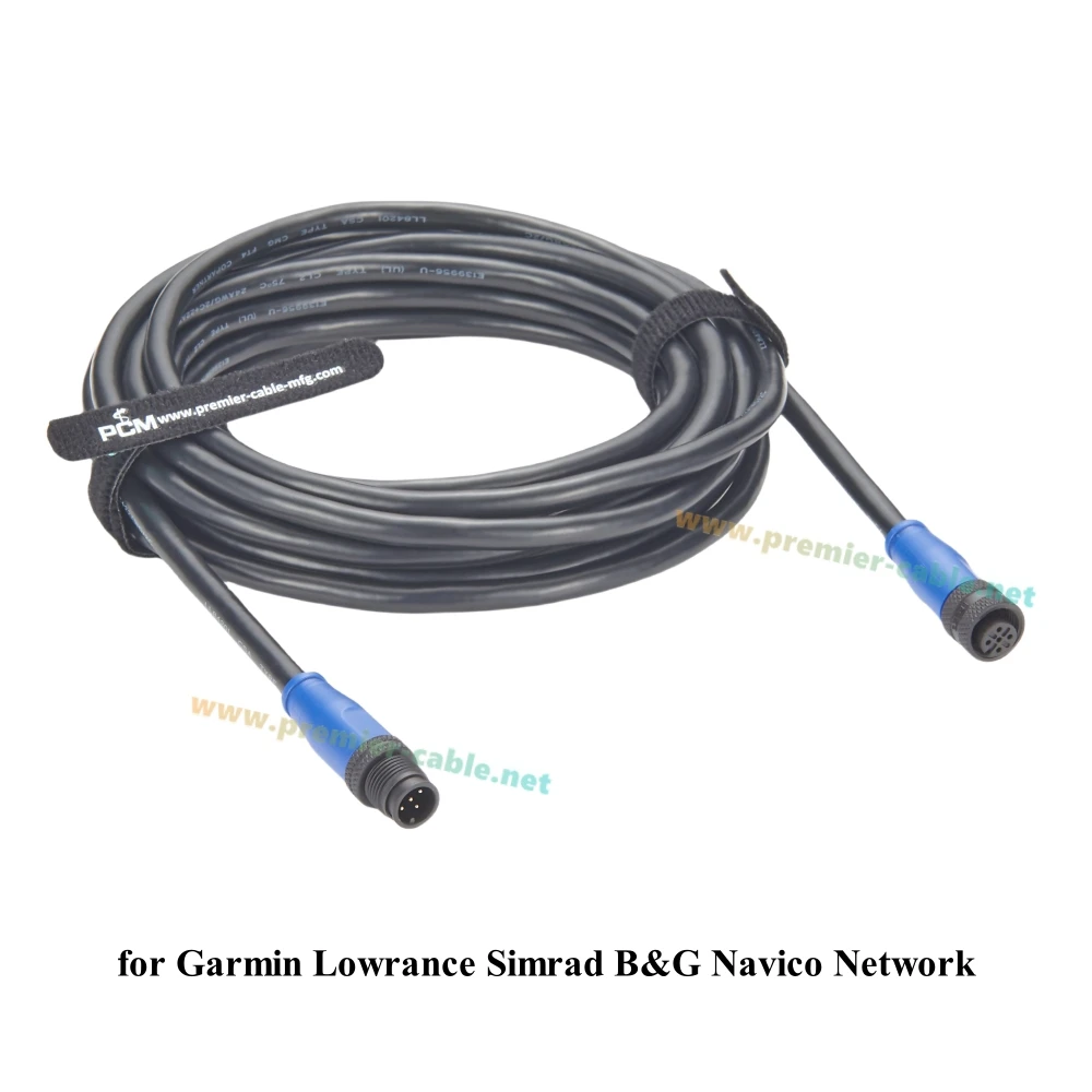 NMEA 2000 Backbone Drop Cable Marine Grade IP67 M12 5 Pin Thread Male to Female Extension Cable For Garmin Lowrance Simrad B&G
