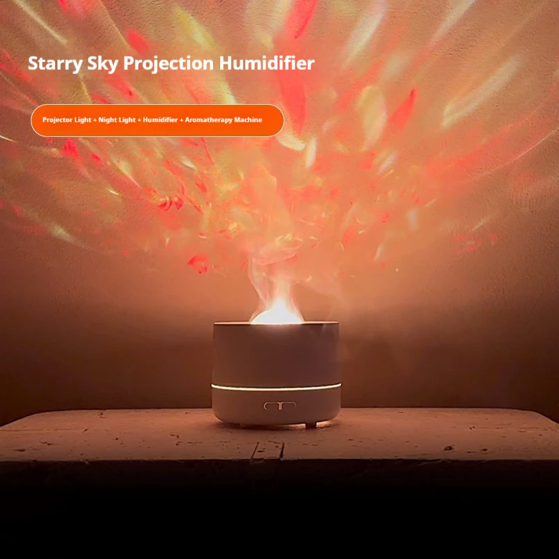 Starry Sky Projection Aromatherapy Diffuser USB Powered Large Mist Output 7-Color Romantic Ambient Light Humidifier Perfect Gift