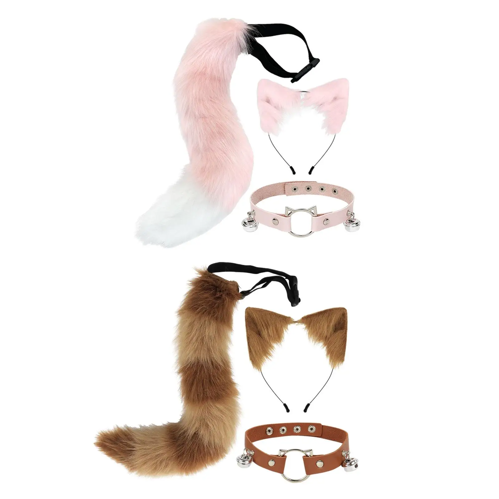 Oren, halsband en staartset, haarband, nieuwigheid, dames, meisjes, cosplay voor feest, podiumvoorstelling, viering, verjaardagscadeau, carnaval