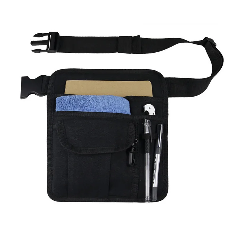 Multi Pockets Waiter's Waist Pack Restaurant Orders Document Holder Organizer Waist Bag with Adjustable Apron Bag For Bars Cafes