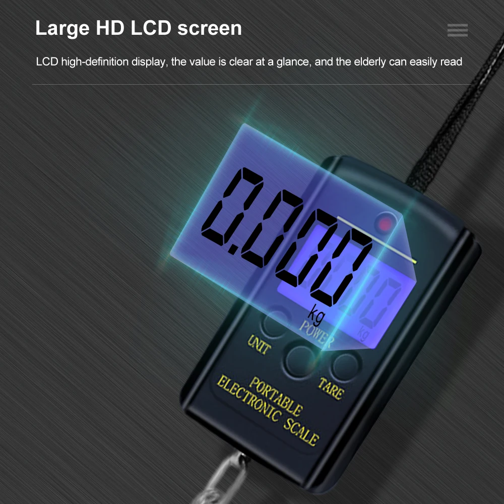 Mini báscula Digital colgante para equipaje de pesca, balanza de peso de bolsillo, gancho electrónico Steelyard, herramienta de peso de cocina, 40kg/10g