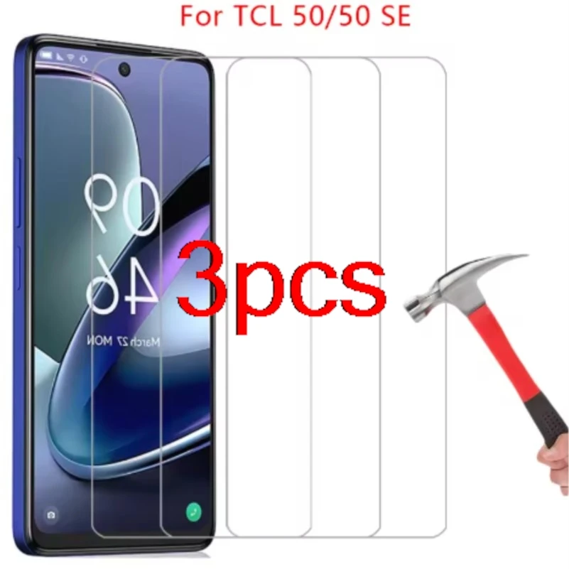 3pcs clear hd screen protector tempered glass for tcl 50 se 5g phone case on tcl50 505g 50se tcl50se cover guard
