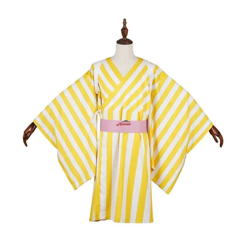 Anime Vinsmoke Sanji Costume Cosplay Kimono giallo Abiti Costumi di carnevale di Halloween MN1