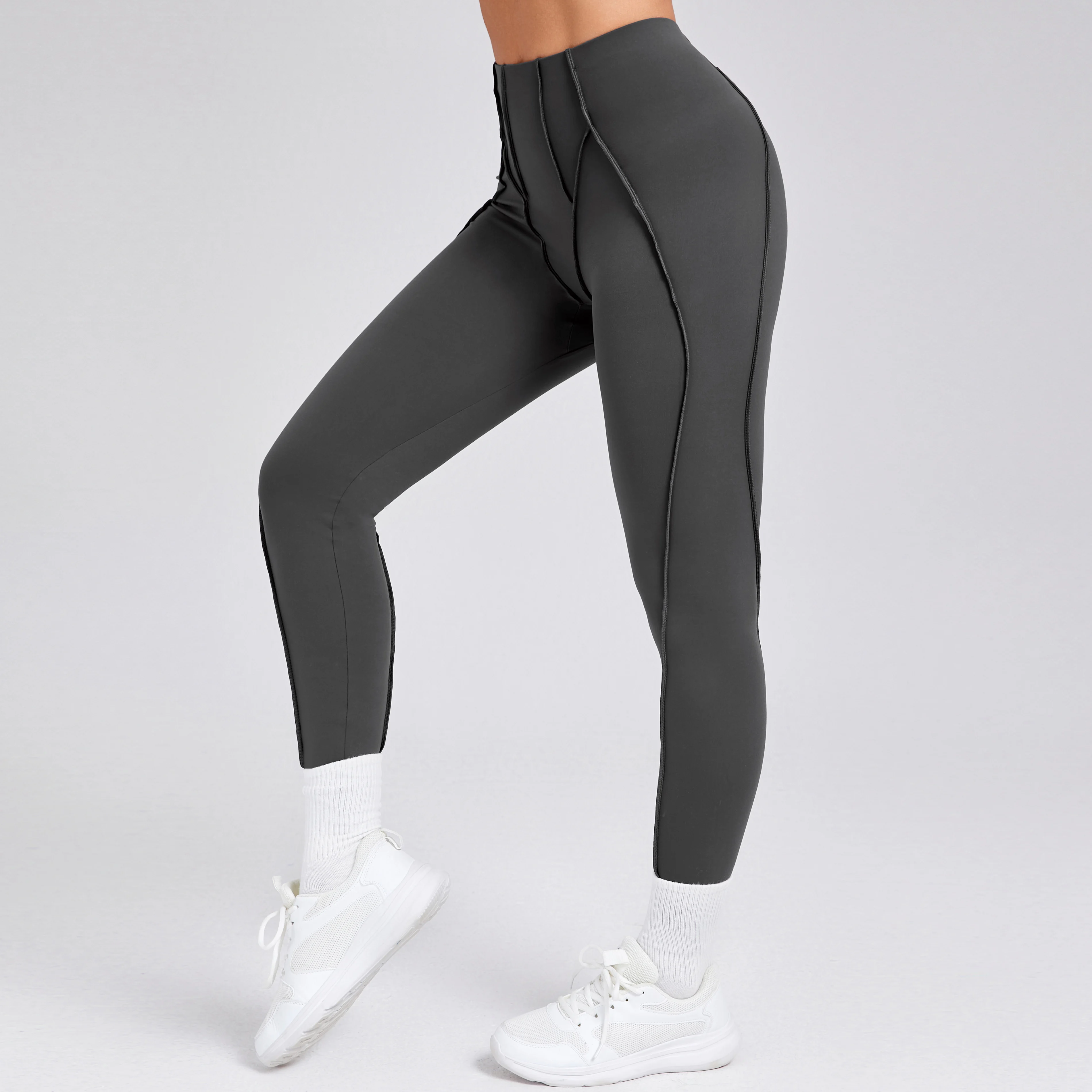 Women Nude Straps Yoga Pants Squat Proof Workout High Waist Leggings Fitness Pant Female Active Wear Legging image 4