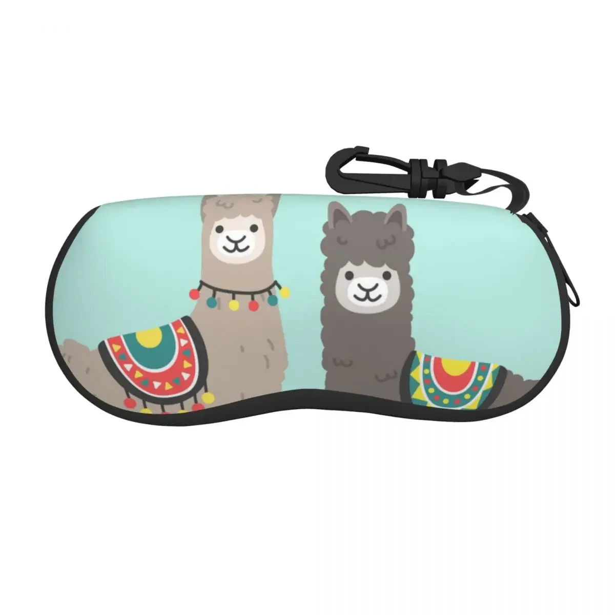 Glasses Case Soft  Bag Llama And Alpaca In Love Standing On Green Grass Portable Sunglasses Box  Eyeglasses 