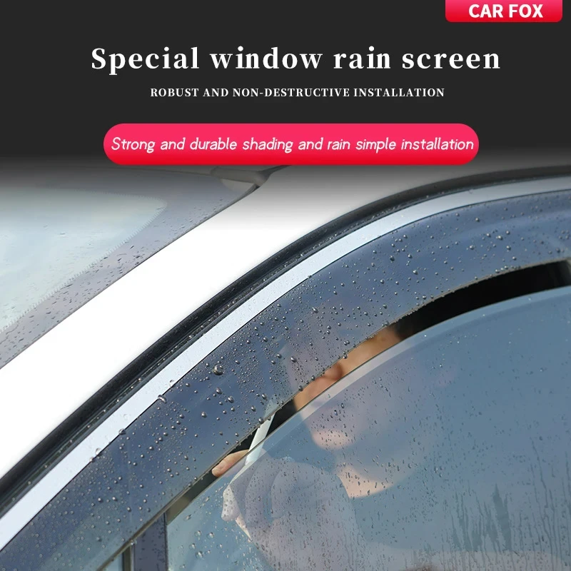 Car Window Visors For Mitsubishi Pajero V97 V93 MK4 2007~2021 Rainproof Deflector Windshields Rain Eyebrow Trims Car Accessories