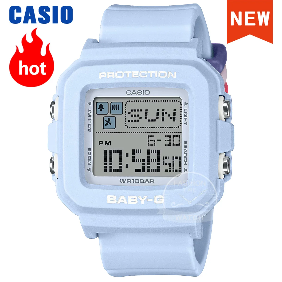 Reloj deportivo Casio BABY-G de lujo para mujer, resistente al agua, con luz LED, nuevo estilo 2026, BGD-10L-2