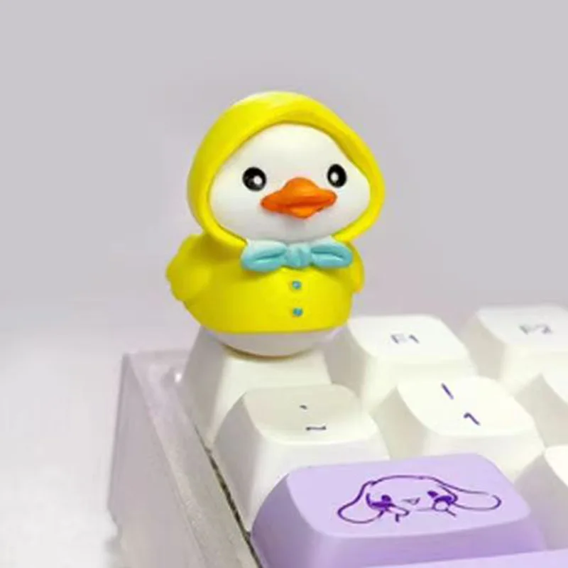 Simpatici tasti ESC fatti a mano fai-da-te Regalo personalizzato Cartoon Anatra gialla Copritasti 3D Asse trasversale Tappo meccanico Personalità Artisan Keycap