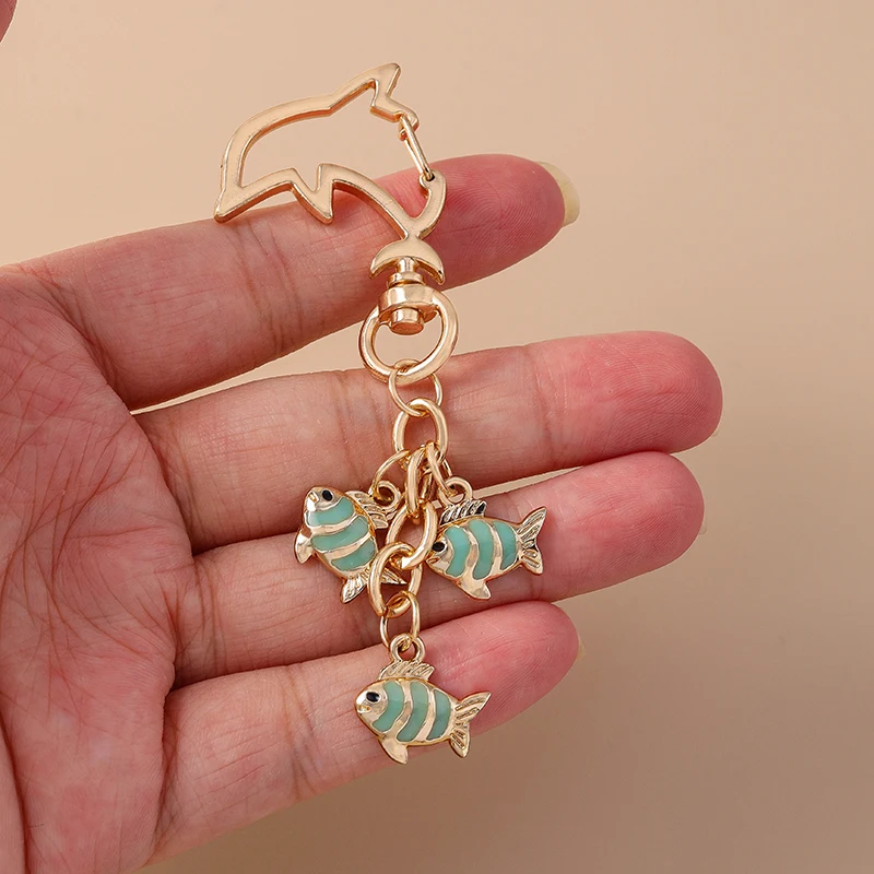 Aihua Schöne Y2K Sommer Strand Ozean Goldfisch Tintenfisch Wal Delphin Schlüsselbund Für Frauen Schlüssel Ringe Handtasche Anhänger Souvenir Geschenke – Detail 4