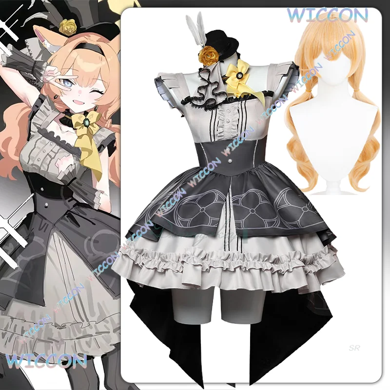 

Игра Blue Archive Moe Iochi Mari Косплей Костюм Парик Лолита Платье Ушной Наряд Костюм Хэллоуин Униформа Для Женщин Девушка Одежда