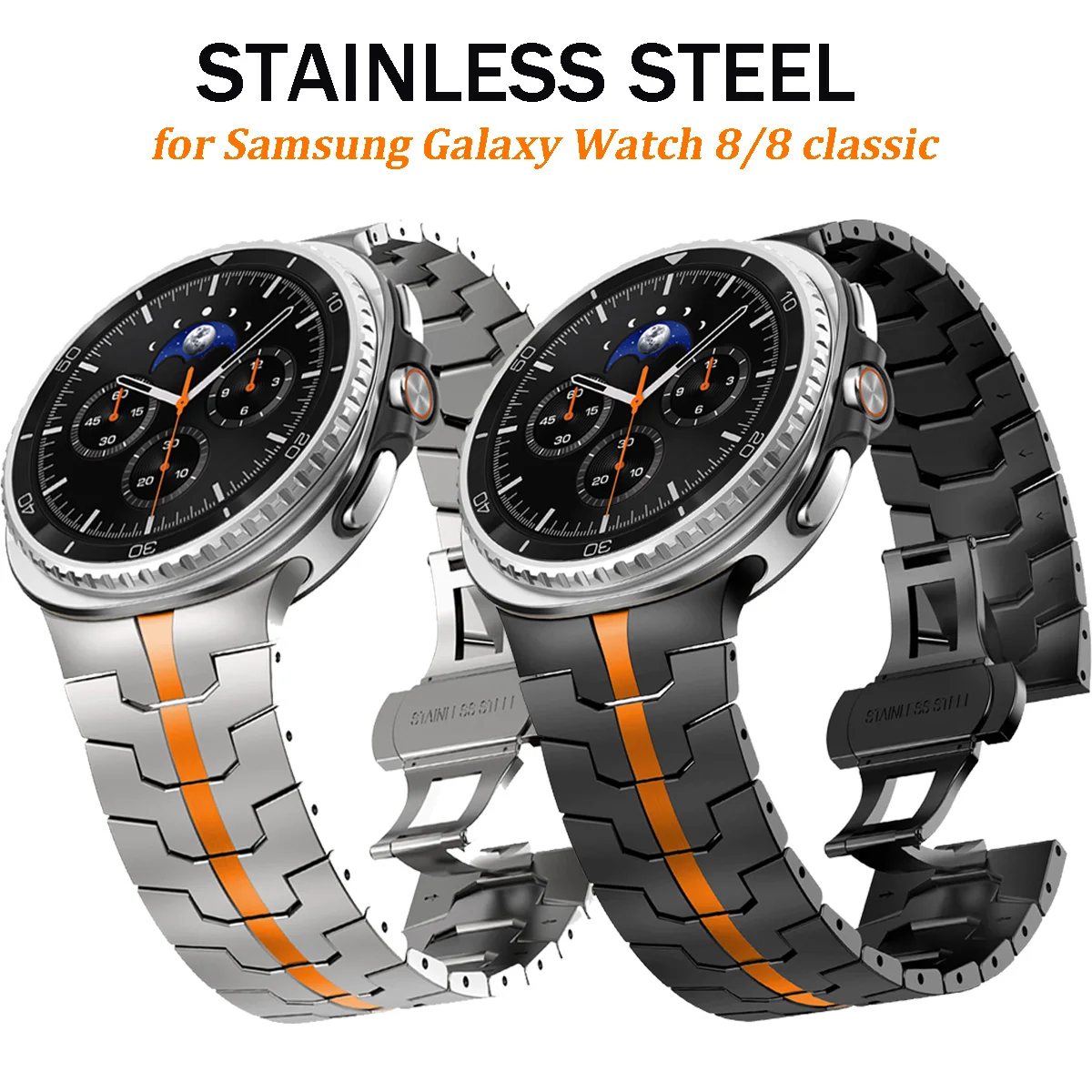 Edelstahlarmband für Samsung Galaxy Watch 8 40mm 44mm 46mm Robustes Hartmetall-Armband für Galaxy Watch 8 Classic Business