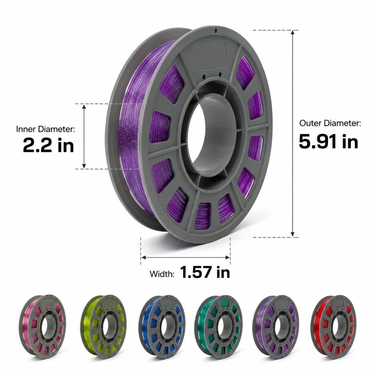 PETG Glitter 3D Printer Filament 1.75mm 300g Spool Sparkling Sparkle Glittery PETG High Strength Toughness Easy to Print FDM Printing Material