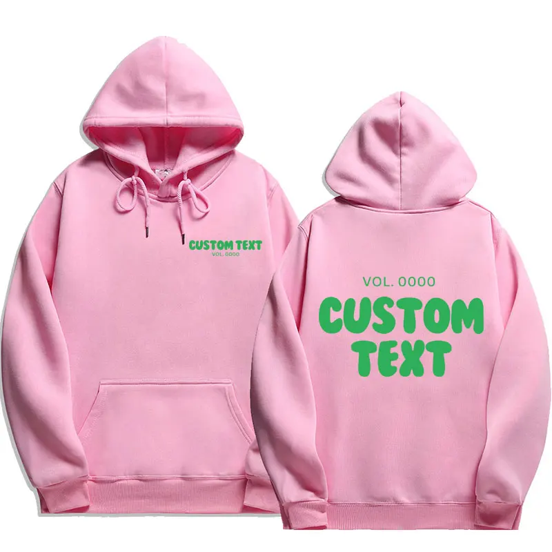 2024 Custom text Hoodies Men Fashion Long Sleeve Sweatshirts men Cool Casual Harajuku Streetwear Pullovers y2k