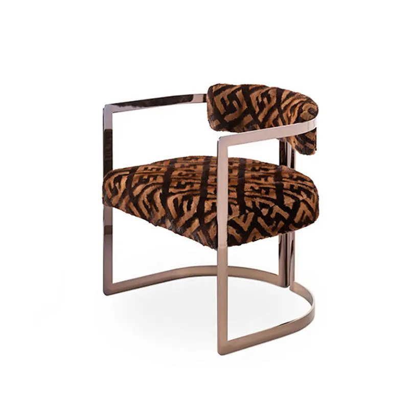 

Italian simple stainless steel leisure sales department single negotiation chair study armrest chair