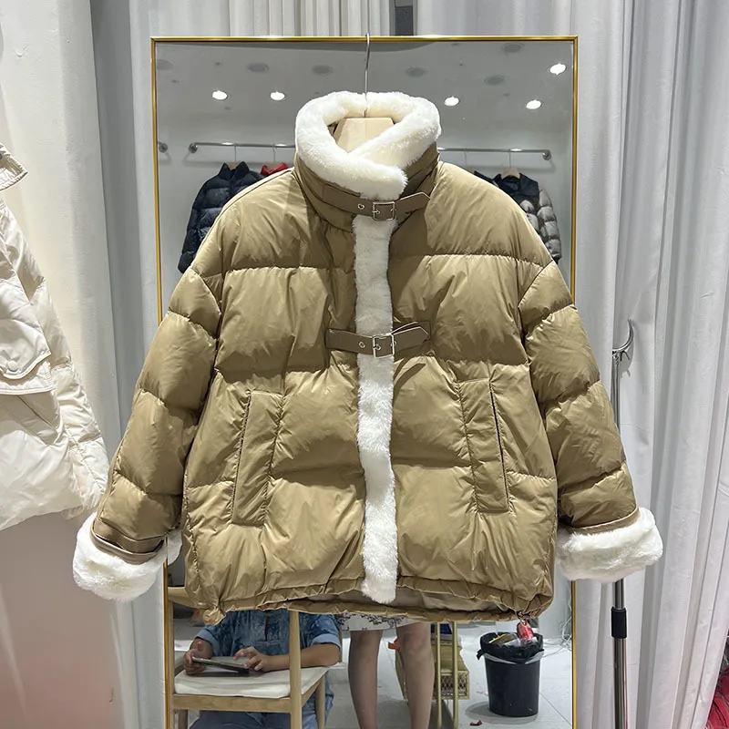 2023 inverno nuove donne cotone piumino impiombato cappotto colletto alla coreana giacca spessa calda moda femminile Design Chic parka