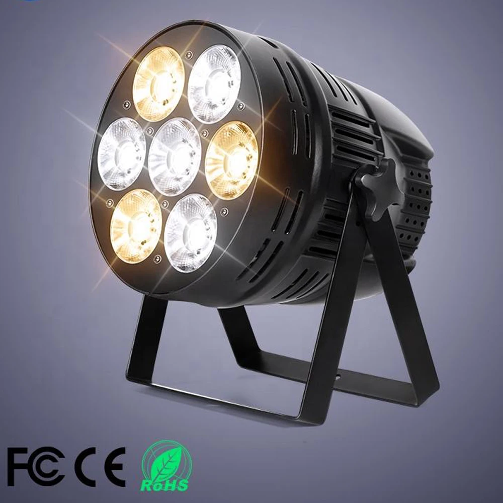 Imagem -06 - Potência Led Cob Par Luz Controle Dmx Cor Dupla Brilho Branco Quente Palco Audiência Festa de Casamento Show 7x50w Alta